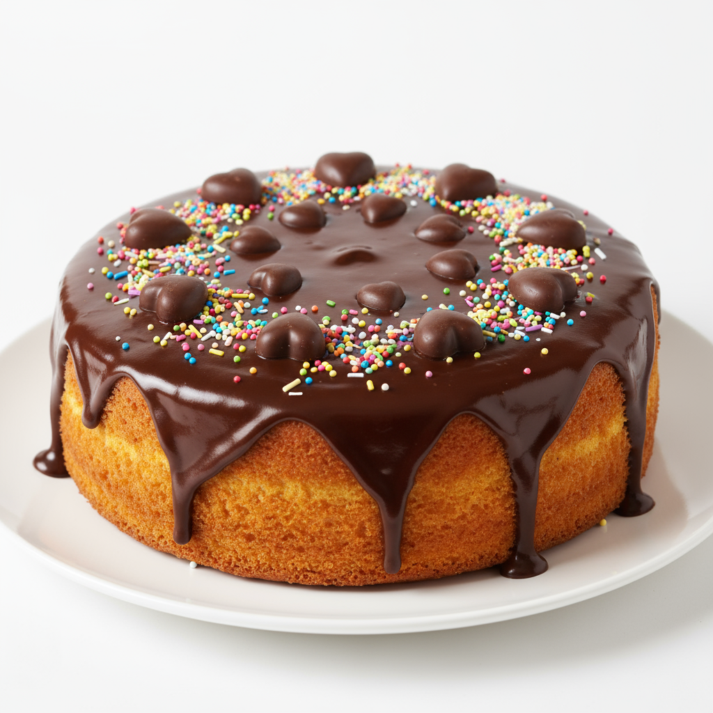 Bolo caseiro com corações